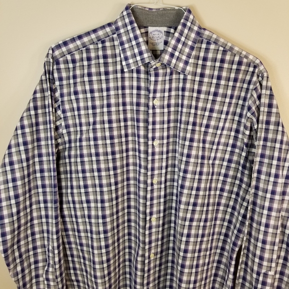 Brooks Brothers Slim Fit Gingham Dress Shirt 16.5 - Picture 9 of 16